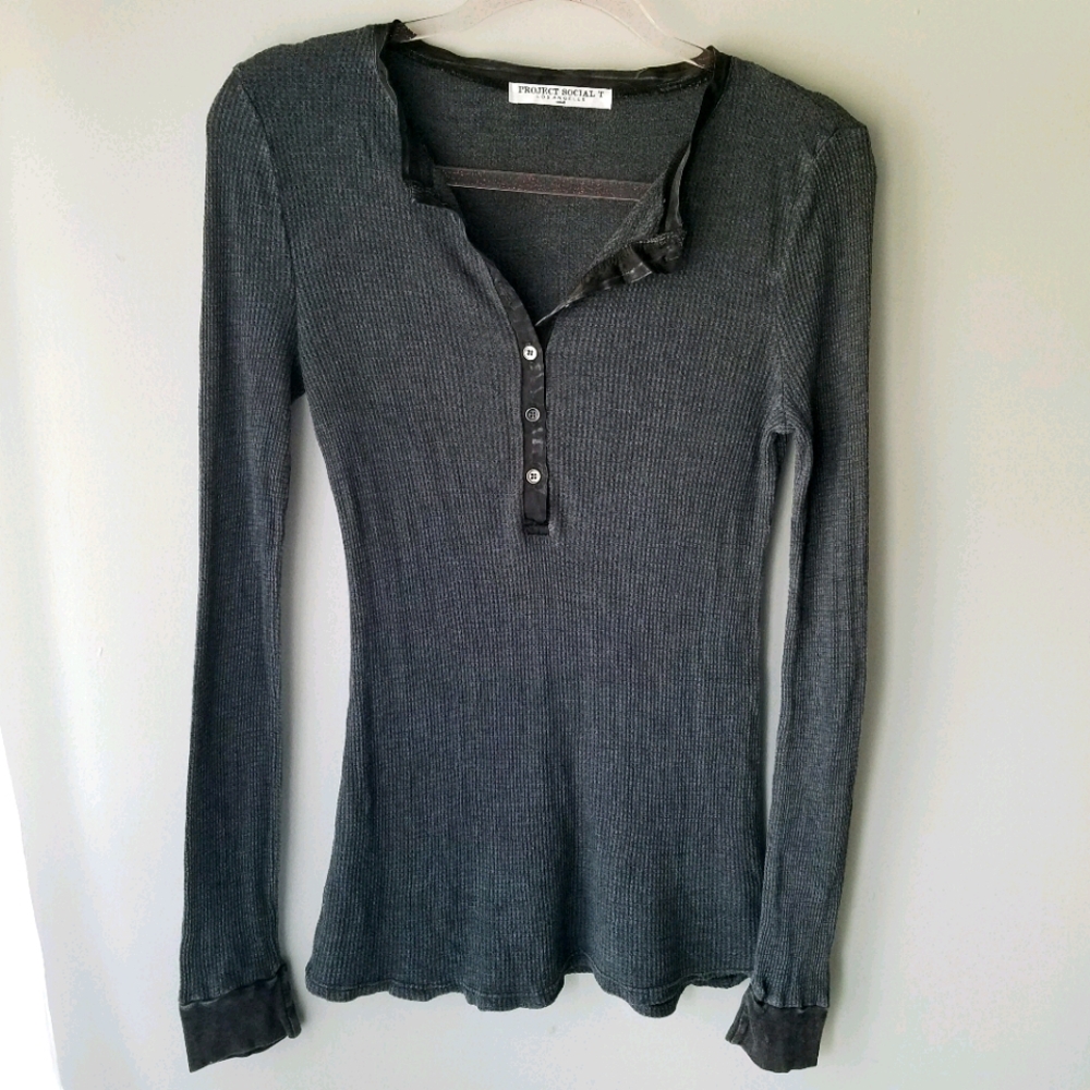 Project Social T Thermal Long Sleeve Tee Women's Size Small Made In The USA
